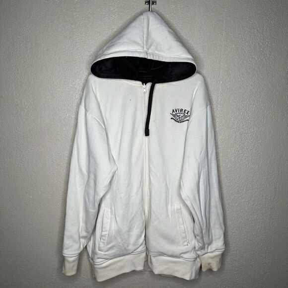 Y2K Avirex Reversible Full Zip Velour Hoodie XL - Picture 5 of 7